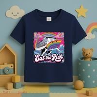 Eat The Rich Whale 90s Orca Whale Animal Yacht Retro Toddler T-Shirt thumb 3