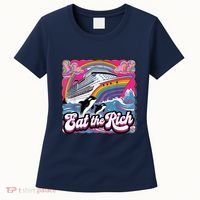 Eat The Rich Whale 90s Orca Whale Animal Yacht Retro Women's T-Shirt thumb 0