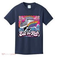 Eat The Rich Whale 90s Orca Whale Animal Yacht Retro Kids T-Shirt thumb 0