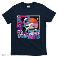 Eat The Rich Vintage Retro Sunset And Waving Style Ocean T-Shirt thumb 0