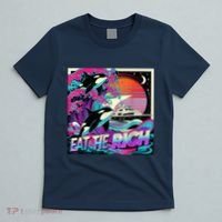 Eat The Rich Vintage Retro Sunset And Waving Style Ocean T-Shirt thumb 5