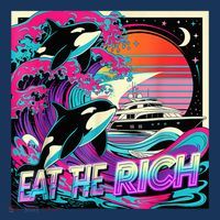 Eat The Rich Vintage Retro Sunset And Waving Style Ocean T-Shirt thumb 7