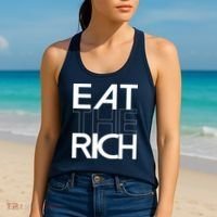 Eat The Rich Socialist Resistance Protest Statement Women's Tank Top thumb 2