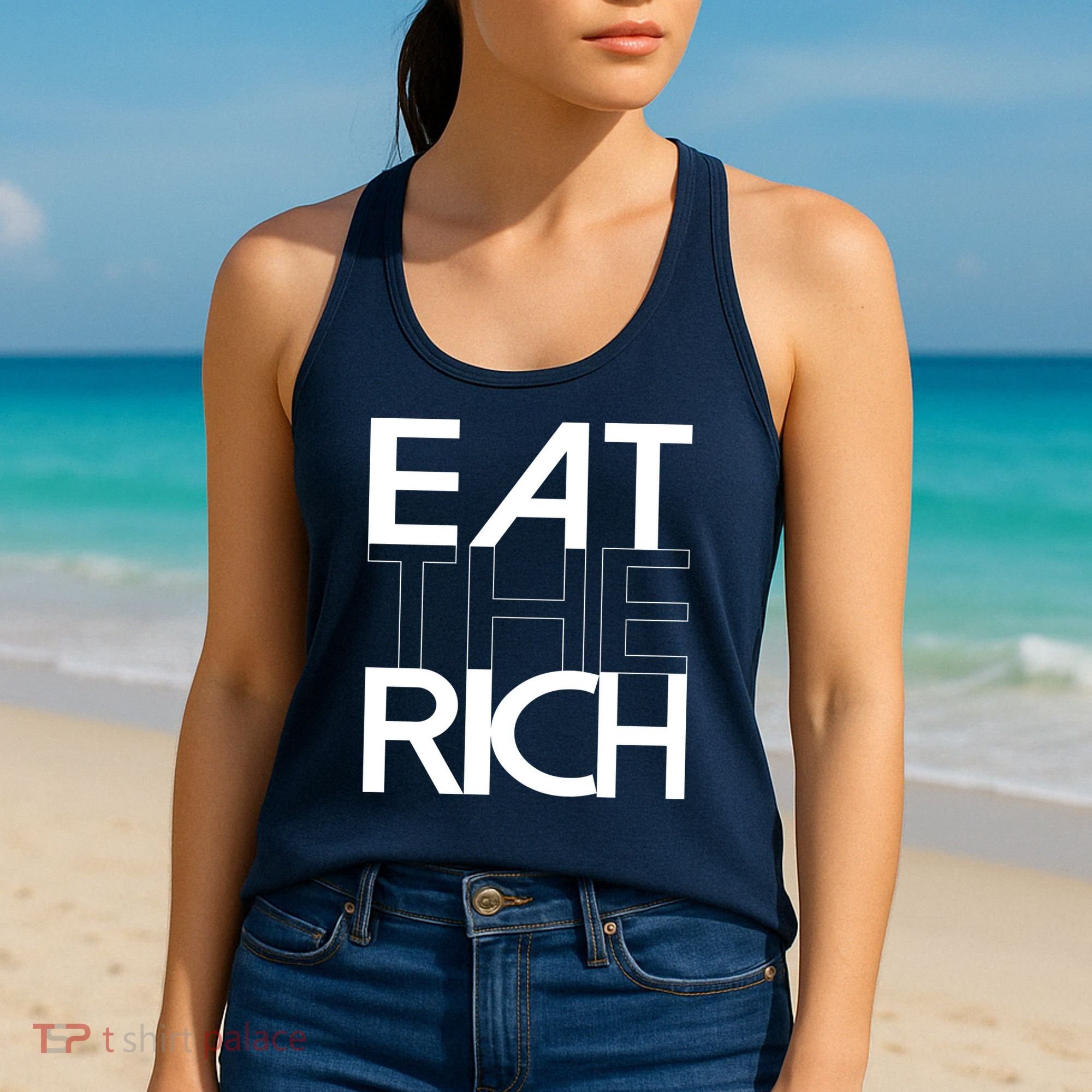 Eat The Rich Socialist Resistance Protest Statement Women's Tank Top