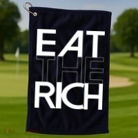 Eat The Rich Socialist Resistance Protest Statement Golf Towel thumb 1