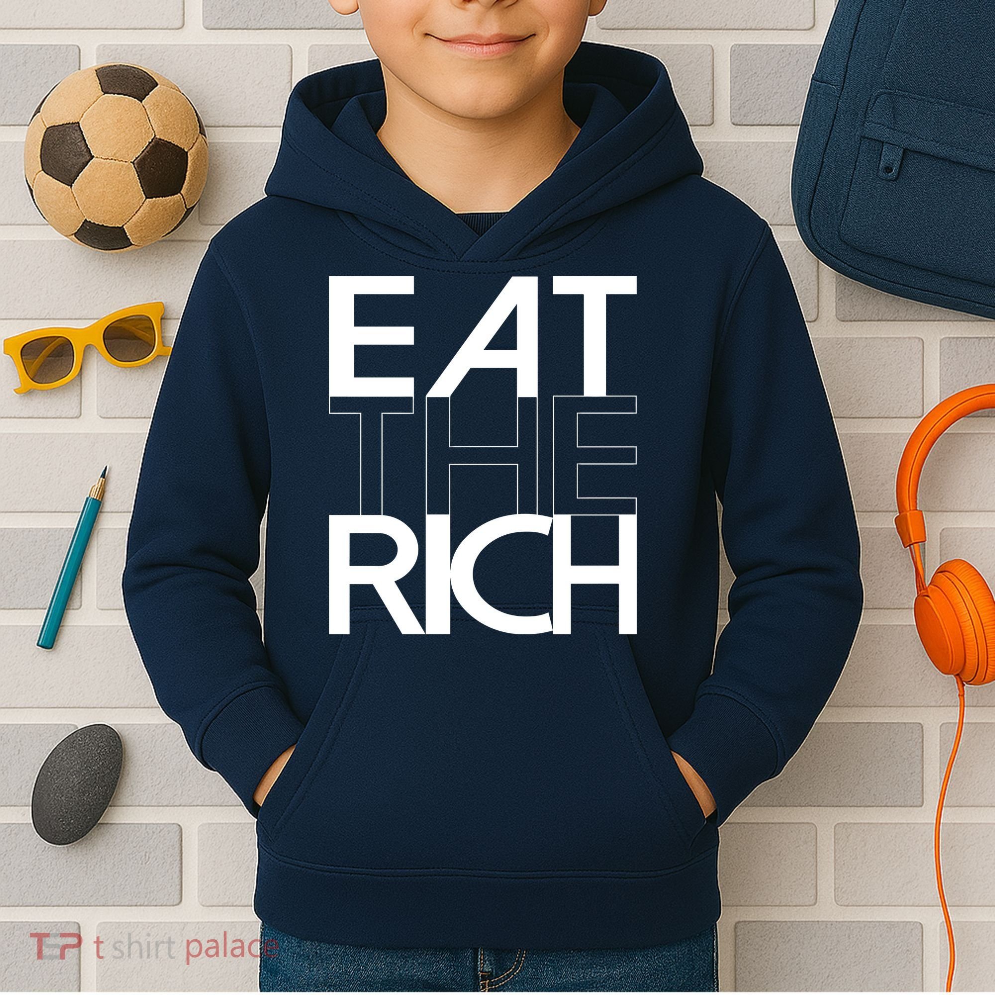 Eat The Rich Socialist Resistance Protest Statement Kids Hoodie