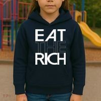 Eat The Rich Socialist Resistance Protest Statement Kids Hoodie thumb 3