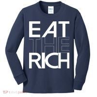 Eat The Rich Socialist Resistance Protest Statement Kids Long Sleeve Shirt thumb 0