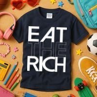 Eat The Rich Socialist Resistance Protest Statement Kids T-Shirt thumb 3