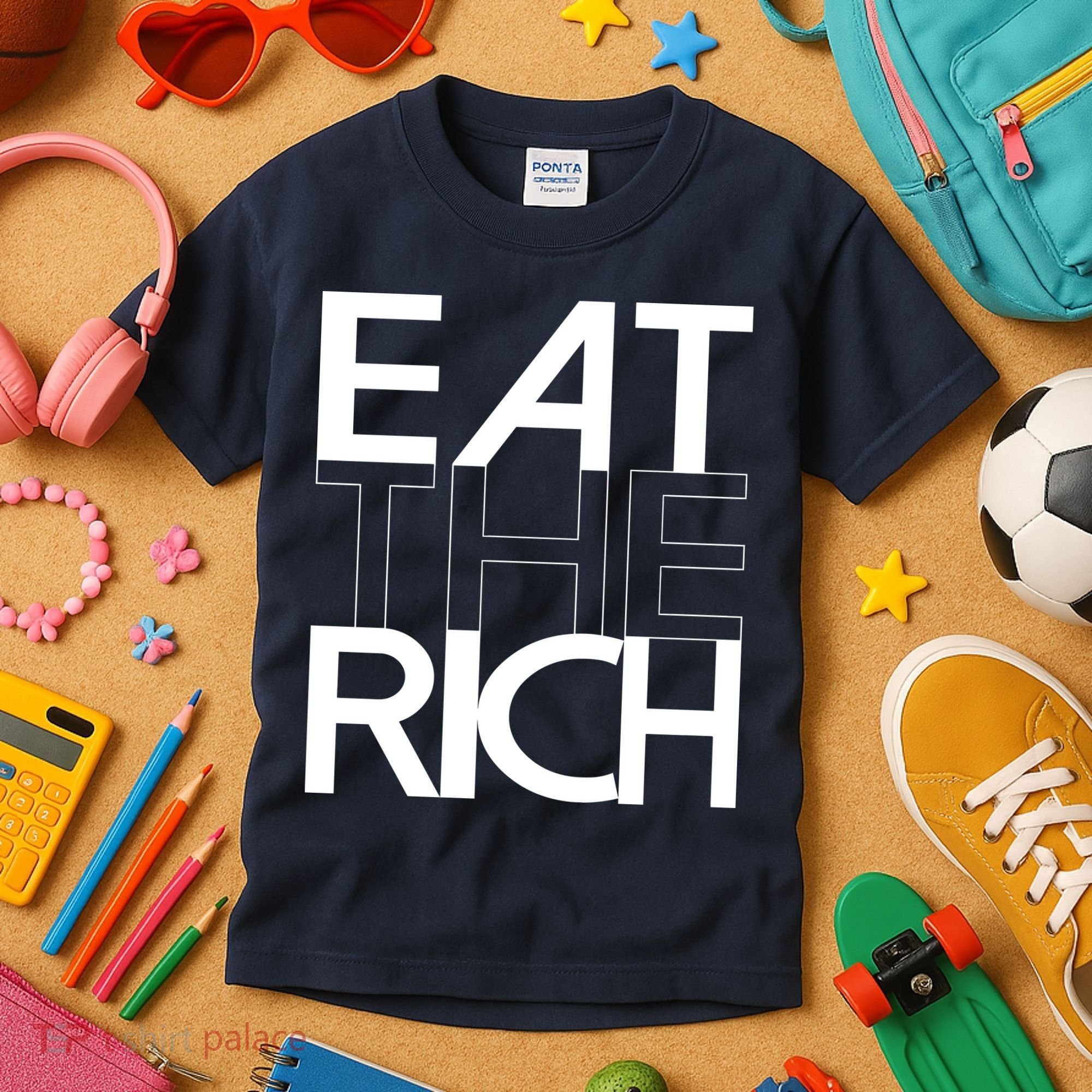 Eat The Rich Socialist Resistance Protest Statement Kids T-Shirt