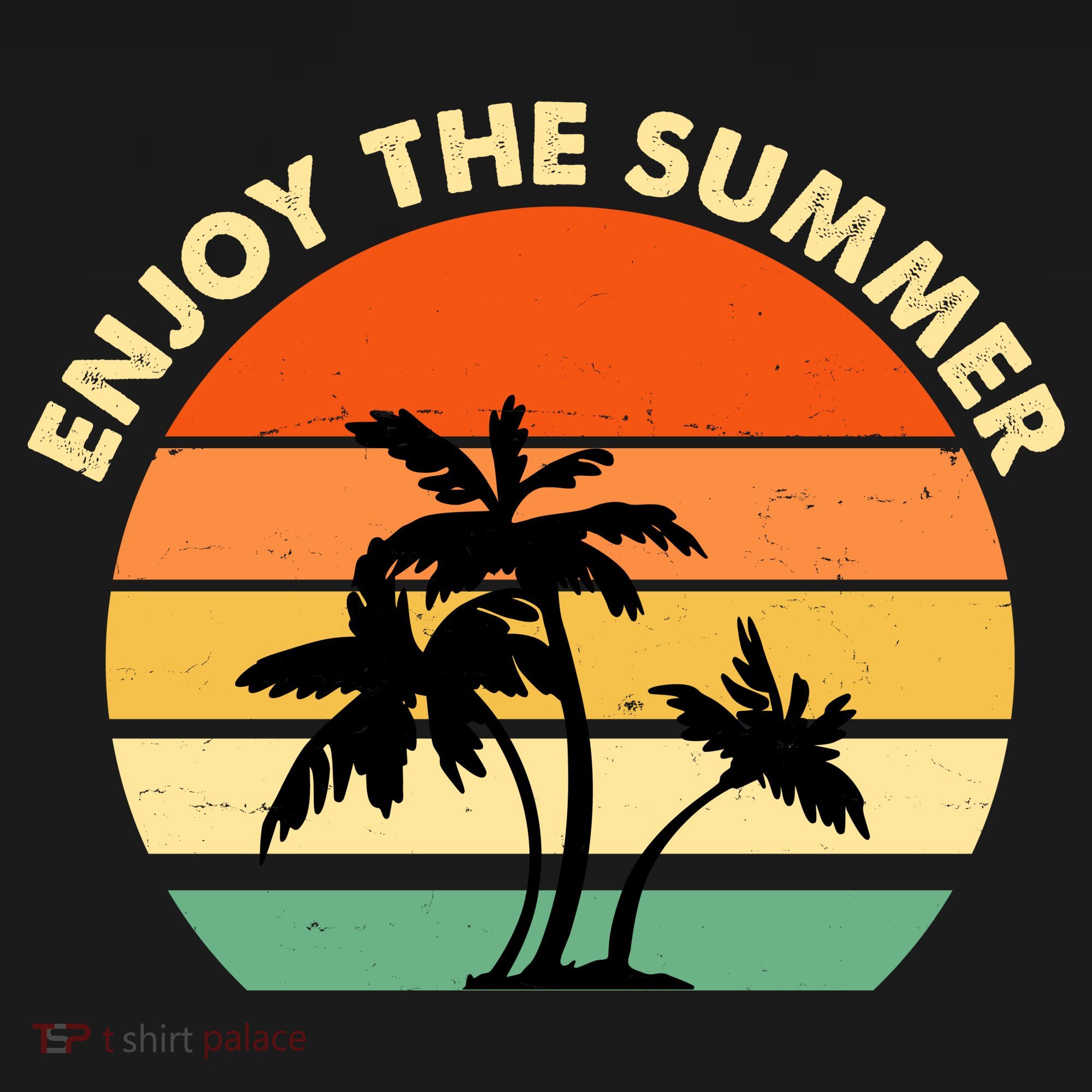Enjoy The Summer Retro Sunset Palm Tree Backpack