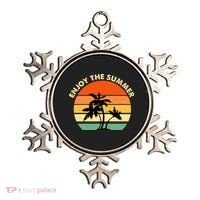 Enjoy The Summer Retro Sunset Palm Tree Ornament thumb 0