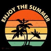 Enjoy The Summer Retro Sunset Palm Tree Ornament thumb 1