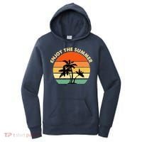 Enjoy The Summer Retro Sunset Palm Tree Women's Hoodie thumb 0