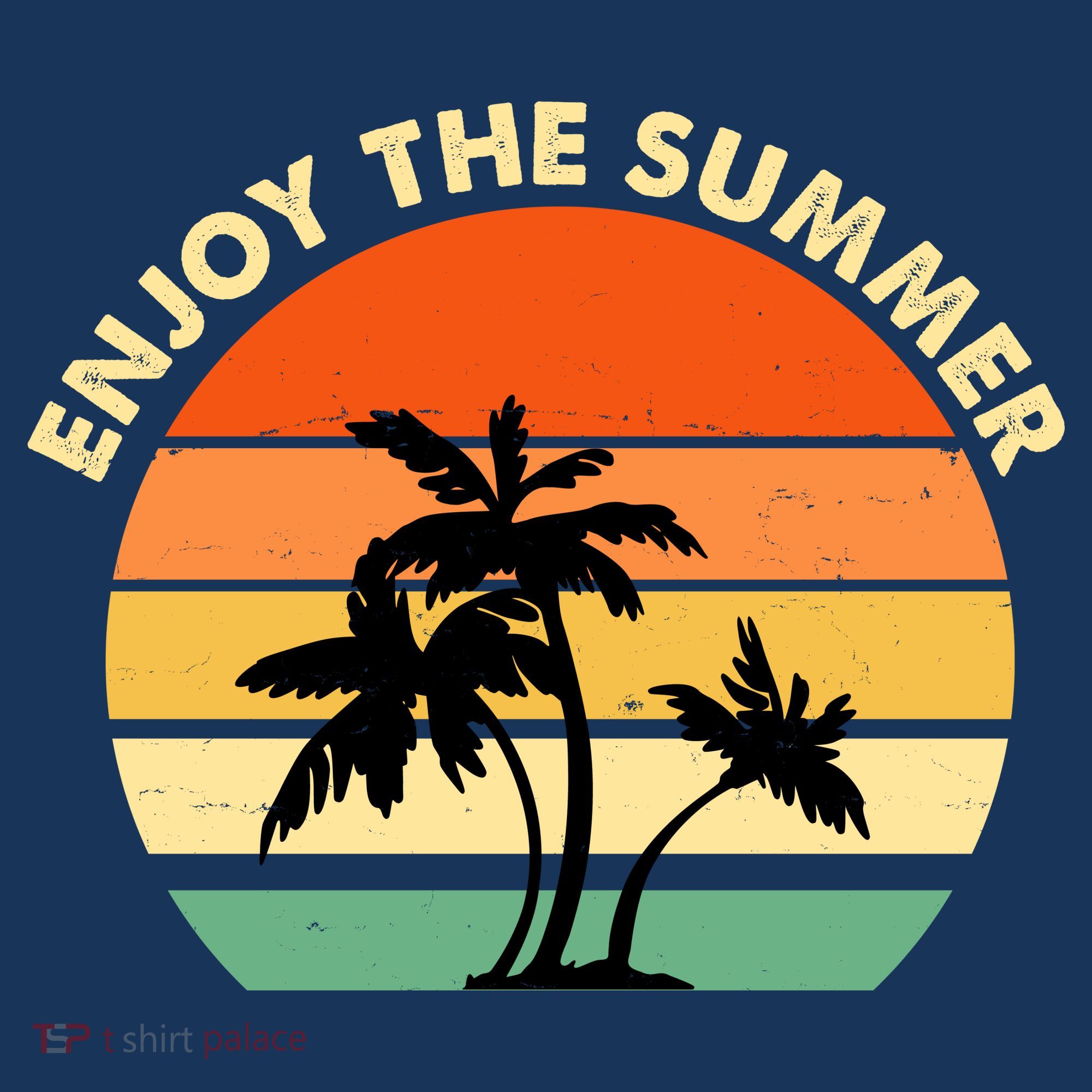 Enjoy The Summer Retro Sunset Palm Tree Women's Hoodie