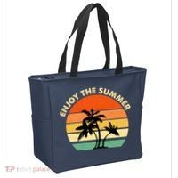 Enjoy The Summer Retro Sunset Palm Tree Tote Bag thumb 2