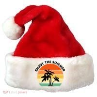 Enjoy The Summer Retro Sunset Palm Tree Santa Hat thumb 0