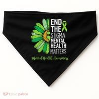 End The Stigma Mental Health Matters Awareness Brain Illness  USA-Made Doggie Bandana thumb 0
