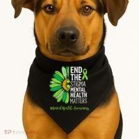 End The Stigma Mental Health Matters Awareness Brain Illness  USA-Made Doggie Bandana thumb 1