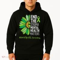 End The Stigma Mental Health Matters Awareness Brain Illness  Hoodie thumb 2