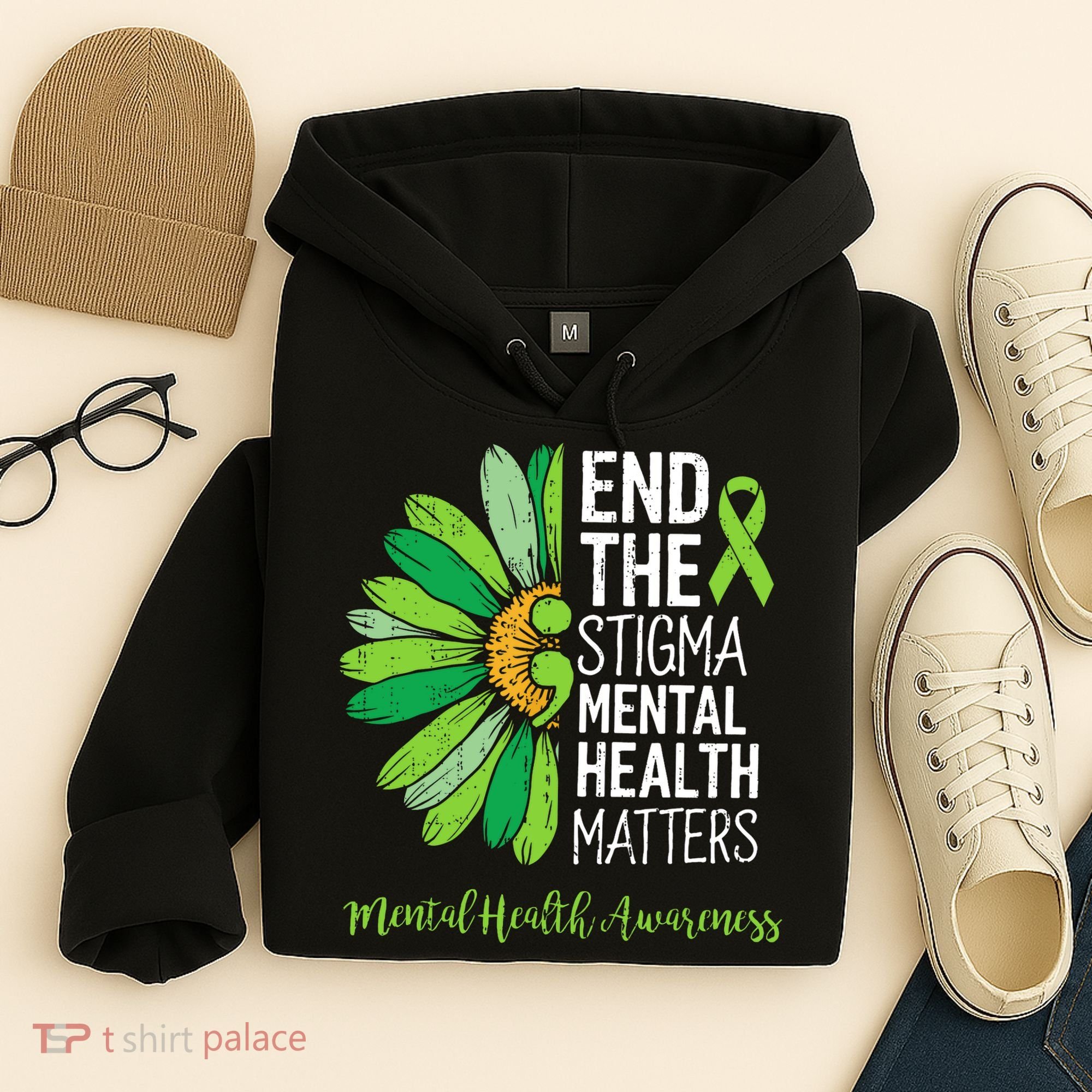 End The Stigma Mental Health Matters Awareness Brain Illness  Hoodie