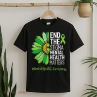 End The Stigma Mental Health Matters Awareness Brain Illness  T-Shirt thumb 2