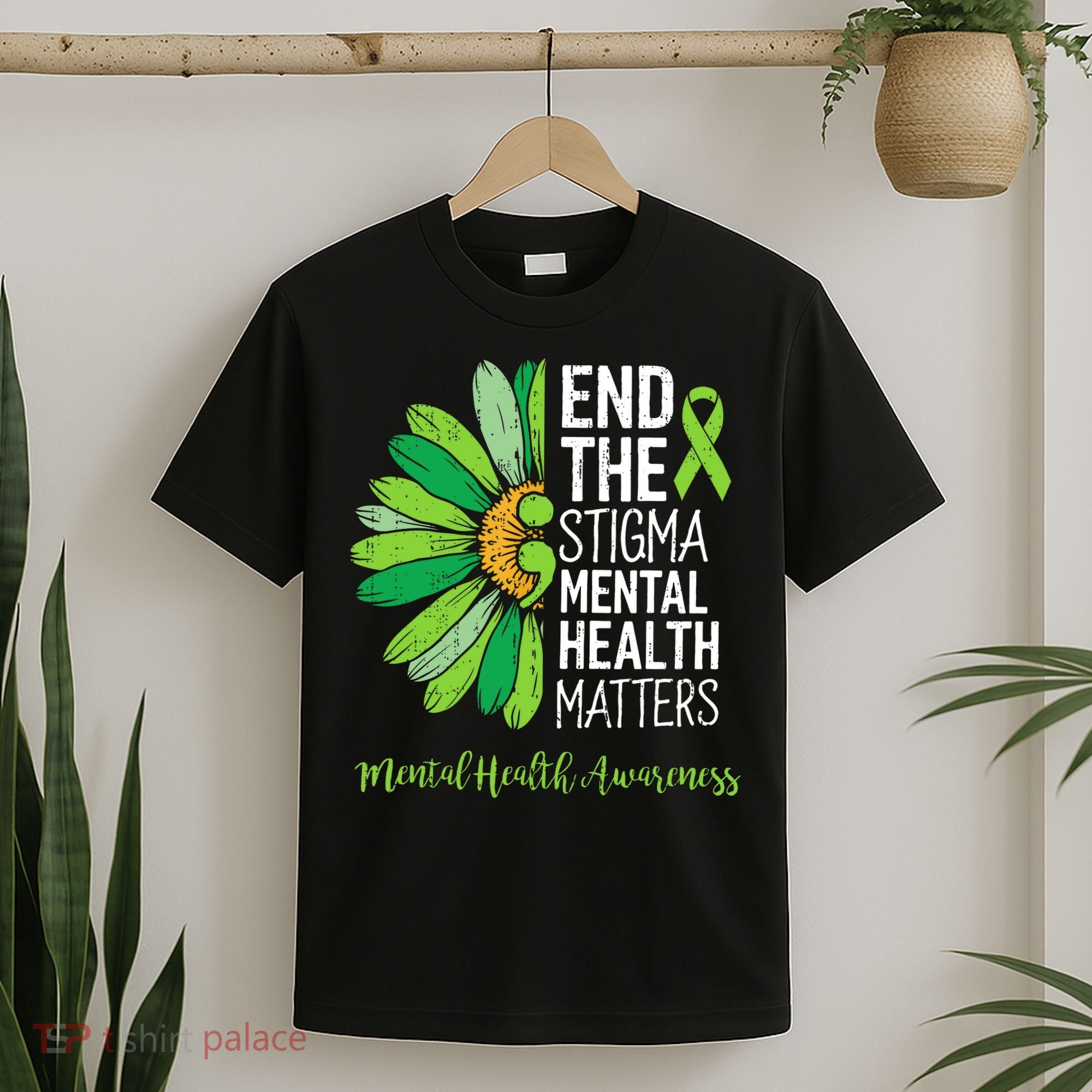 End The Stigma Mental Health Matters Awareness Brain Illness  T-Shirt