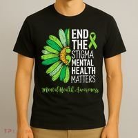 End The Stigma Mental Health Matters Awareness Brain Illness  T-Shirt thumb 3