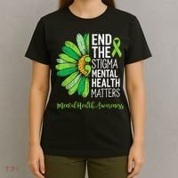 End The Stigma Mental Health Matters Awareness Brain Illness  T-Shirt thumb 4