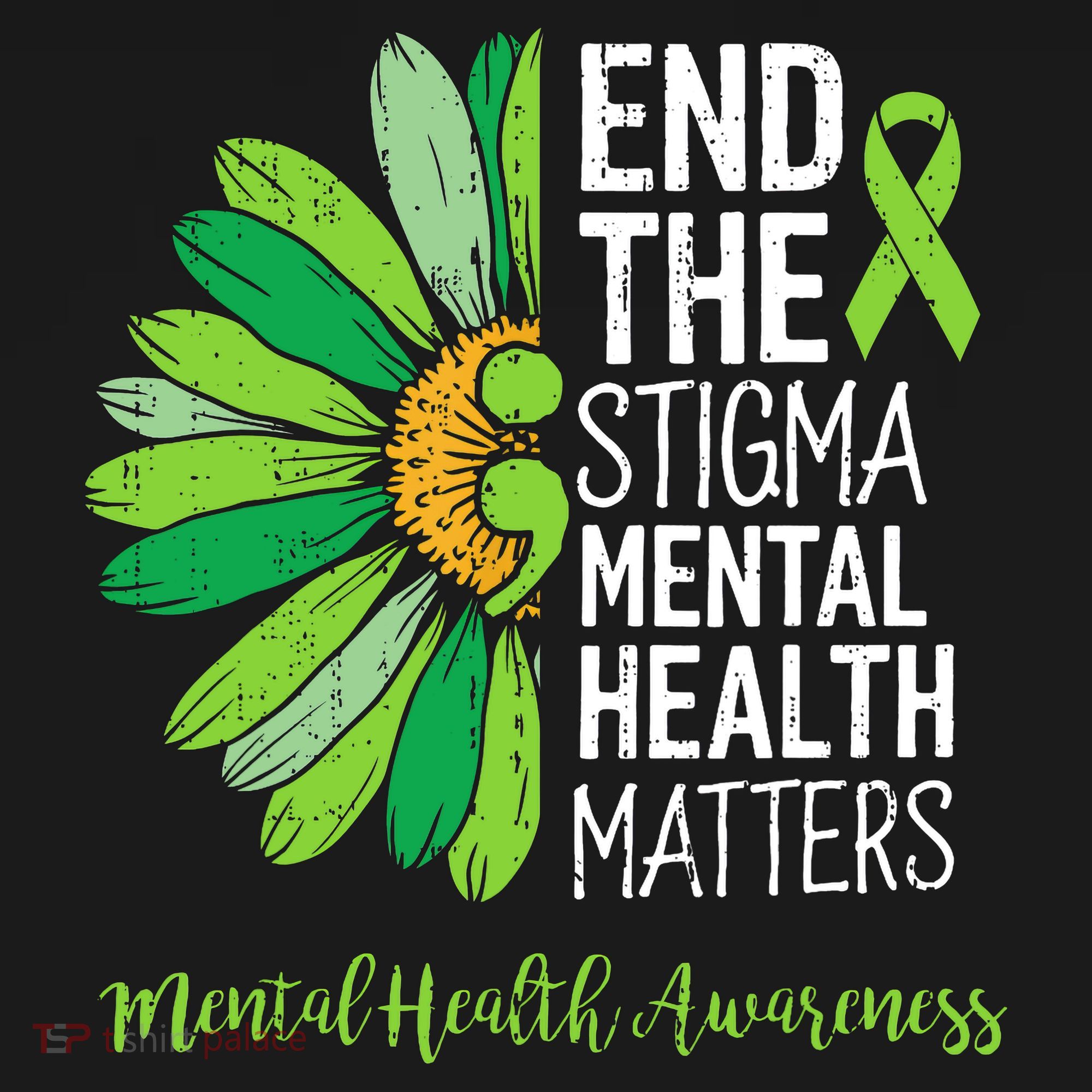 End The Stigma Mental Health Matters Awareness Brain Illness  T-Shirt