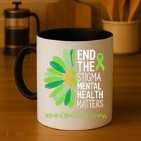 End The Stigma Mental Health Matters Awareness Brain Illness  Coffee Mug thumb 4