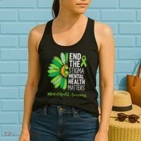 End The Stigma Mental Health Matters Awareness Brain Illness  Women's Tank Top thumb 2