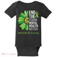 End The Stigma Mental Health Matters Awareness Brain Illness  Baby Bodysuit thumb 0