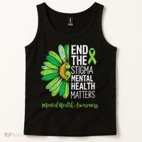 End The Stigma Mental Health Matters Awareness Brain Illness  Tank Top thumb 2