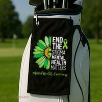 End The Stigma Mental Health Matters Awareness Brain Illness  Golf Towel thumb 2