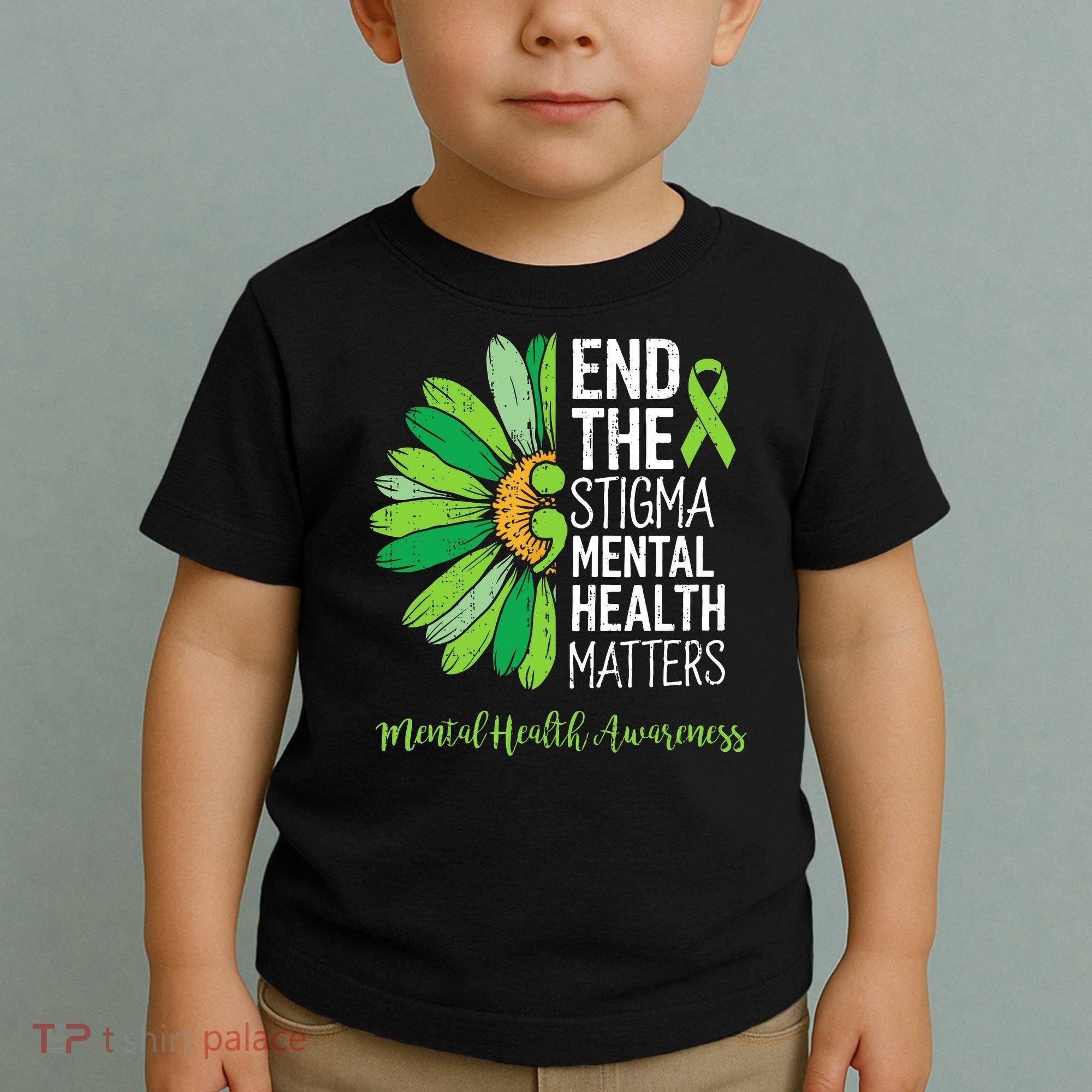 End The Stigma Mental Health Matters Awareness Brain Illness  Toddler T-Shirt