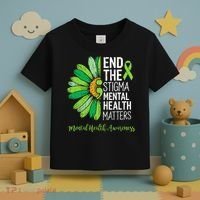 End The Stigma Mental Health Matters Awareness Brain Illness  Toddler T-Shirt thumb 3