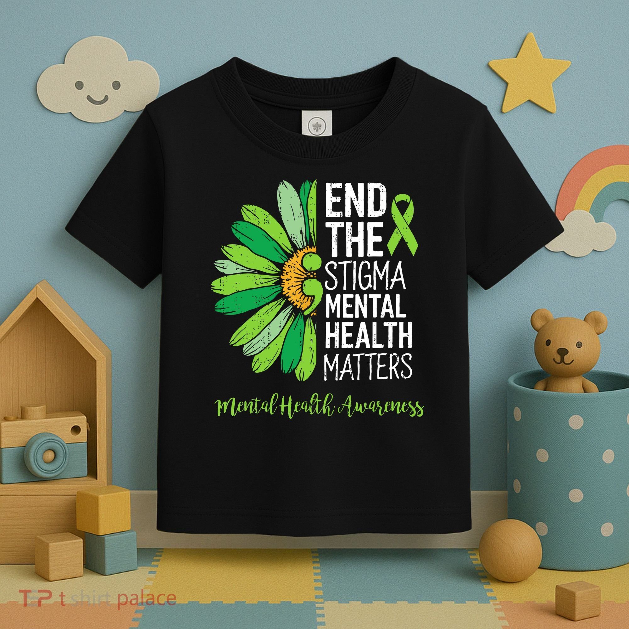 End The Stigma Mental Health Matters Awareness Brain Illness  Toddler T-Shirt