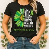 End The Stigma Mental Health Matters Awareness Brain Illness  Women's T-Shirt thumb 2