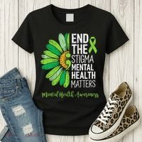 End The Stigma Mental Health Matters Awareness Brain Illness  Women's T-Shirt thumb 3