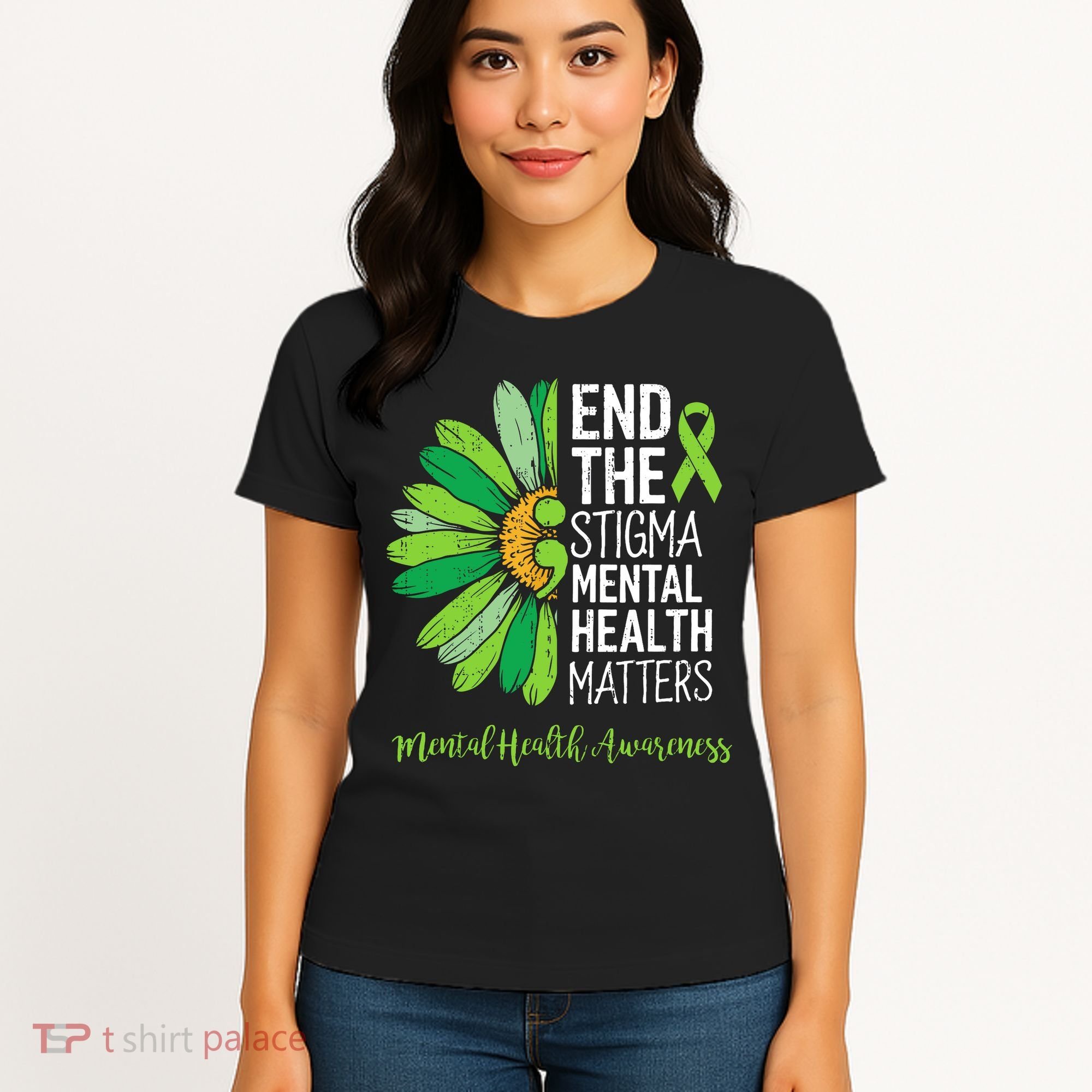 End The Stigma Mental Health Matters Awareness Brain Illness  Women's T-Shirt