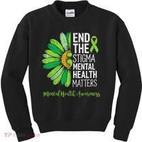 End The Stigma Mental Health Matters Awareness Brain Illness  Kids Sweatshirt thumb 0
