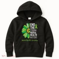 End The Stigma Mental Health Matters Awareness Brain Illness  Kids Hoodie thumb 0