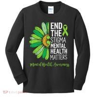 End The Stigma Mental Health Matters Awareness Brain Illness  Kids Long Sleeve Shirt thumb 0