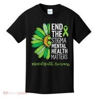 End The Stigma Mental Health Matters Awareness Brain Illness  Kids T-Shirt thumb 0