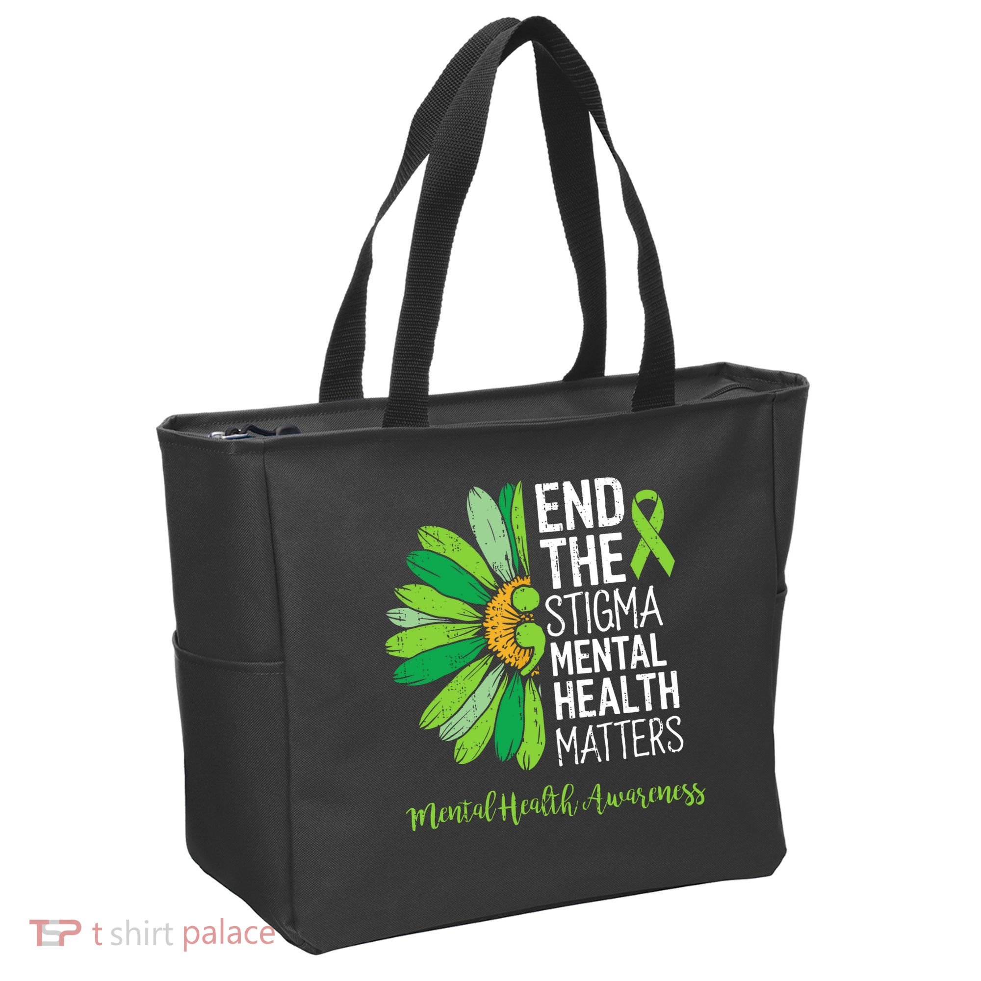 End The Stigma Mental Health Matters Awareness Brain Illness  Tote Bag