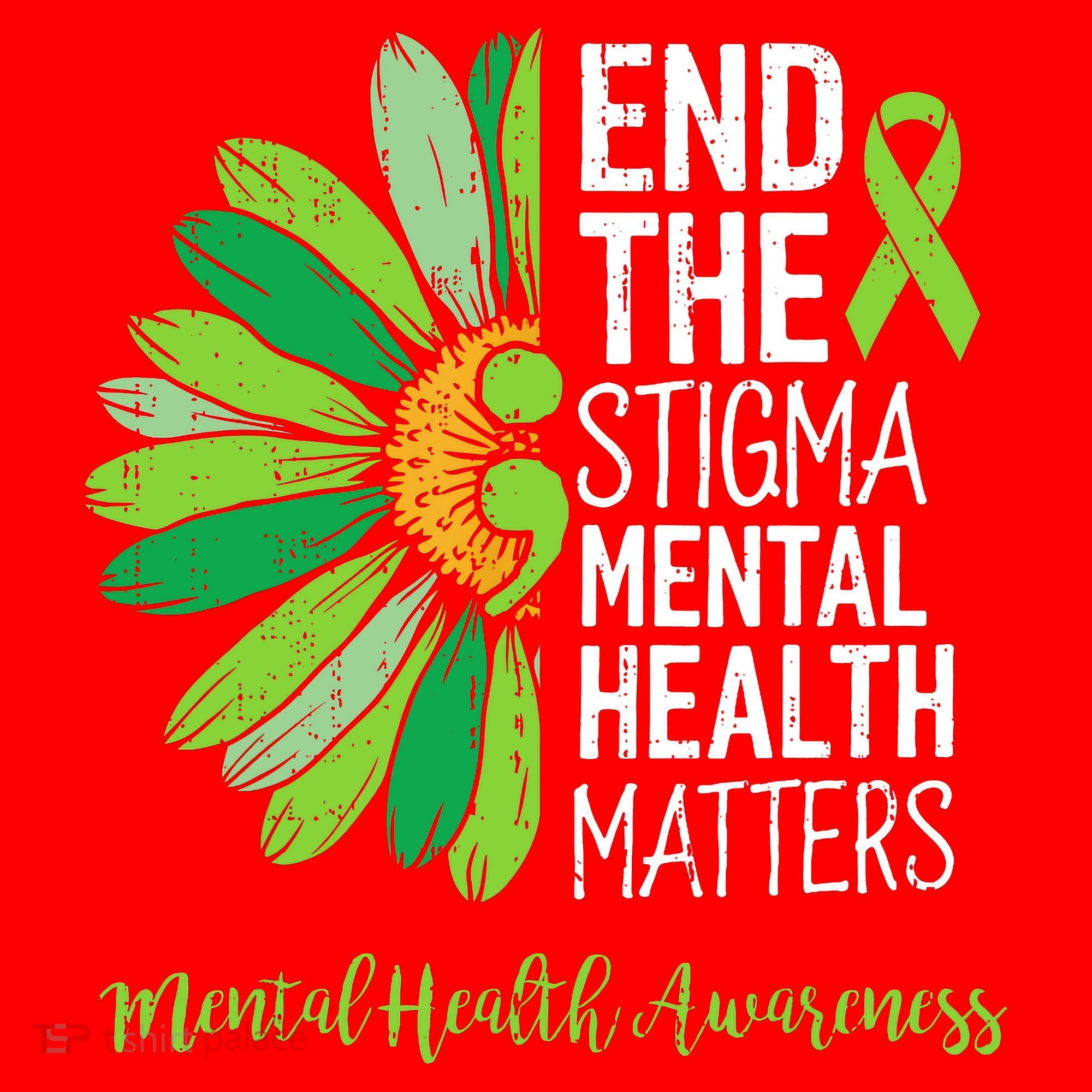 End The Stigma Mental Health Matters Awareness Brain Illness  Santa Hat