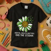 End The Stigma Mental Health Awareness Kids T-Shirt thumb 3