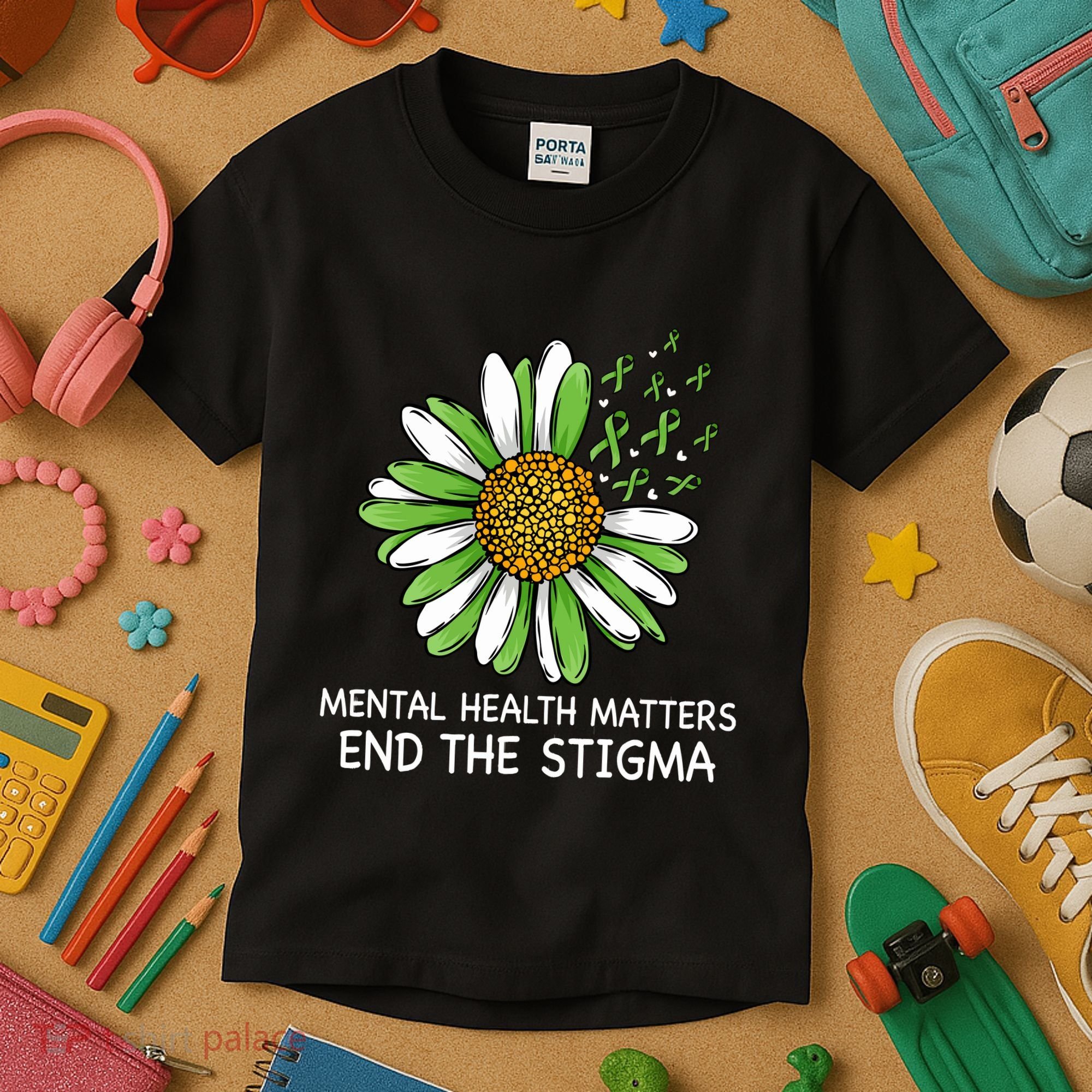 End The Stigma Mental Health Awareness Kids T-Shirt