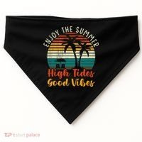 Enjoy The Summer High Tides Good Vibes USA-Made Doggie Bandana thumb 0